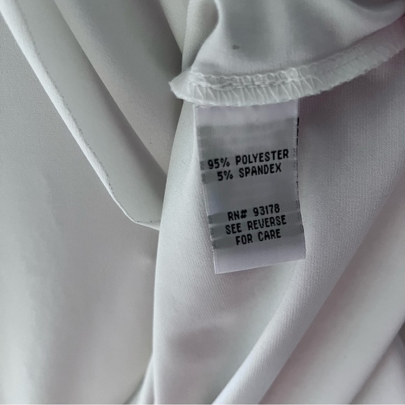 Bundle three short sleeve blouses. Purple, sage, off-white, L - Picture 15 of 15